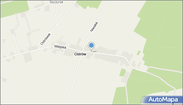 Ostrów gmina Kochanowice, Wiejska, mapa Ostrów gmina Kochanowice