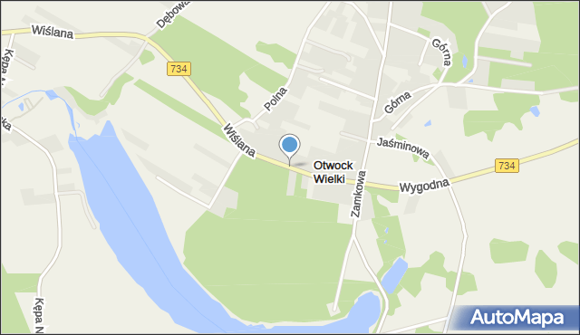 Otwock Wielki, Wiślana, mapa Otwock Wielki