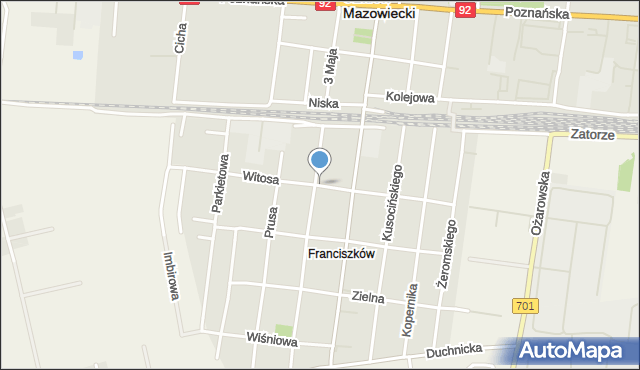 Ożarów Mazowiecki, Witosa Wincentego, mapa Ożarów Mazowiecki