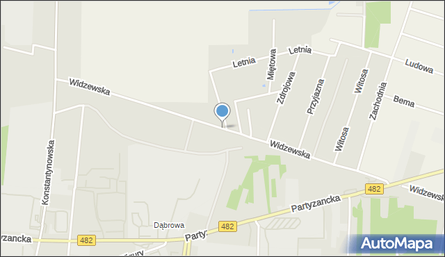 Pabianice, Widzewska, mapa Pabianic