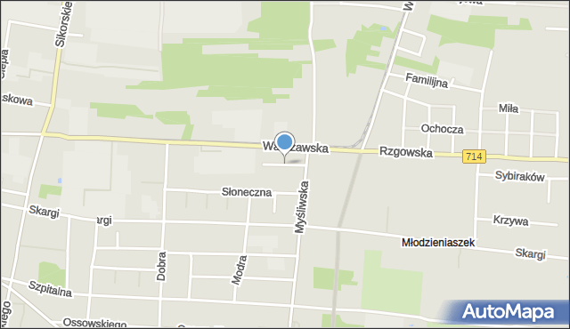 Pabianice, Willowa, mapa Pabianic