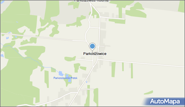 Parkoszowice gmina Włodowice, Wiejska, mapa Parkoszowice gmina Włodowice