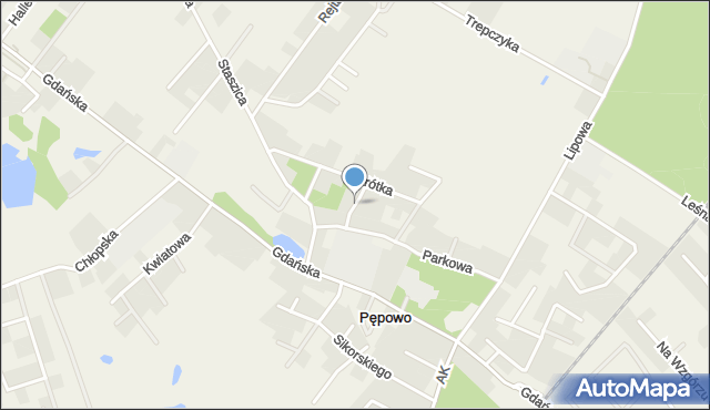 Pępowo gmina Żukowo, Wiśniowa, mapa Pępowo gmina Żukowo