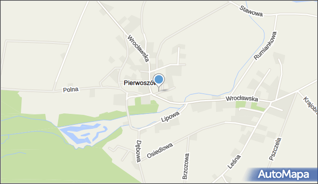 Pierwoszów, Wierzbowa, mapa Pierwoszów