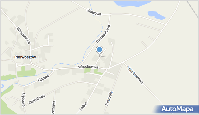 Pierwoszów, Wiosenna, mapa Pierwoszów