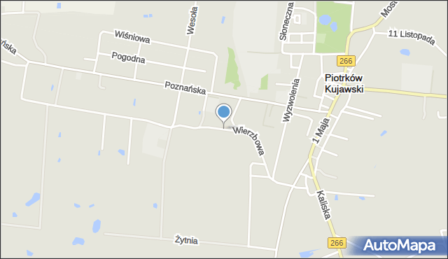 Piotrków Kujawski, Wierzbowa, mapa Piotrków Kujawski