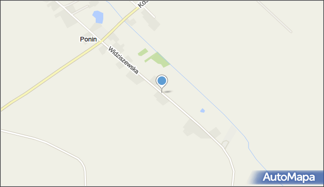 Ponin, Widziszewska, mapa Ponin