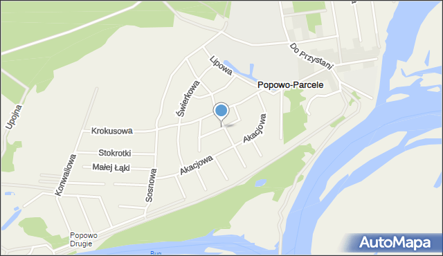 Popowo-Parcele, Wierzbowa, mapa Popowo-Parcele