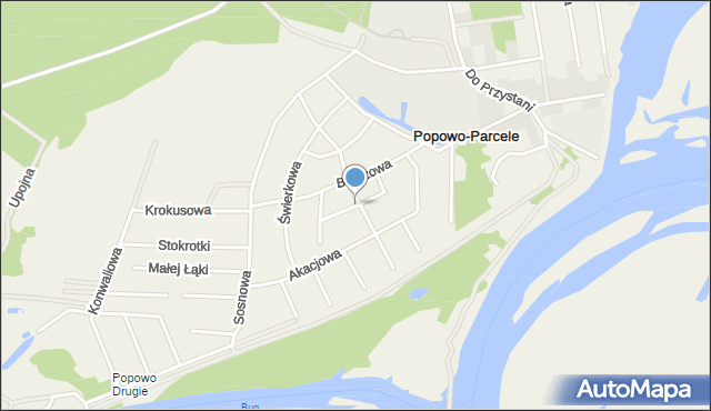 Popowo-Parcele, Wierzbowa, mapa Popowo-Parcele