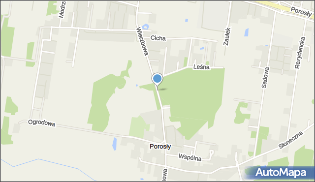 Porosły, Wierzbowa, mapa Porosły