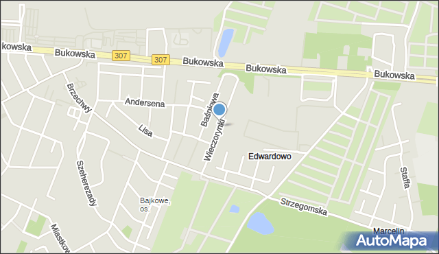 Poznań, Wieczorynki, mapa Poznania