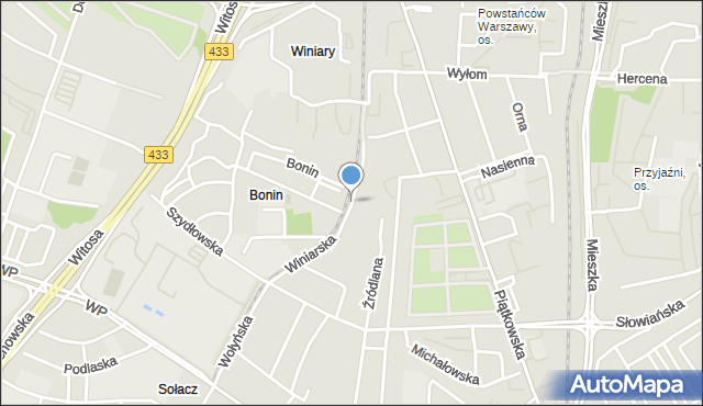 Poznań, Winiarska, mapa Poznania