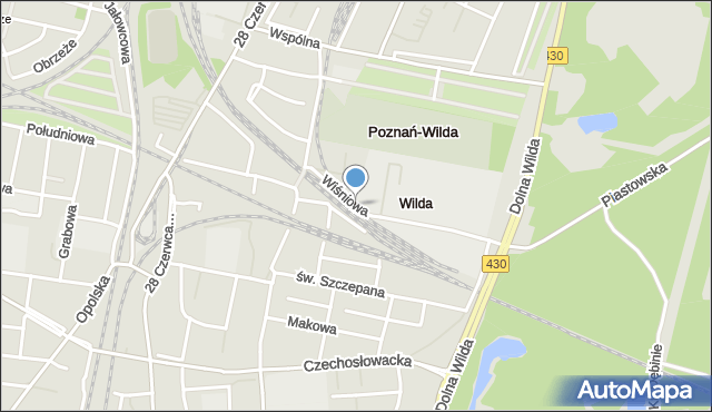 Poznań, Wiśniowa, mapa Poznania