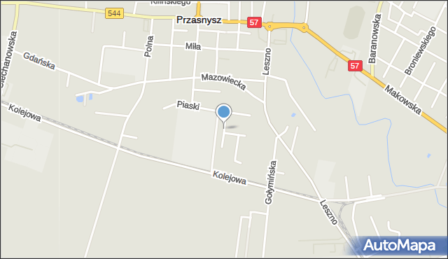 Przasnysz, Willowa, mapa Przasnysz