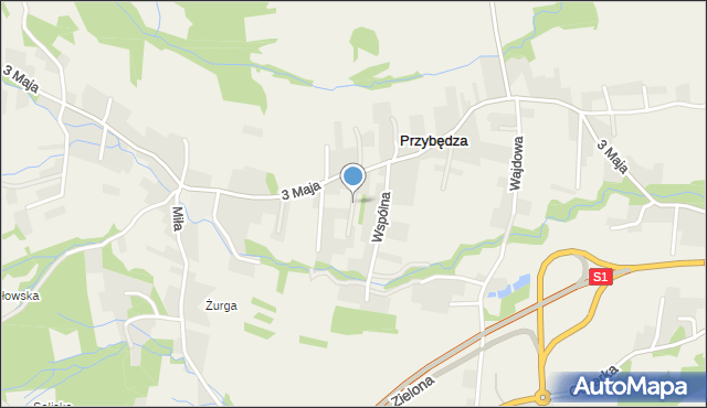 Przybędza, Widokowa, mapa Przybędza