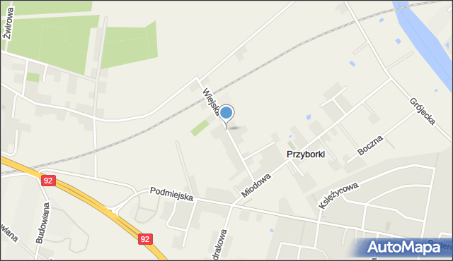 Przyborki, Wiejska, mapa Przyborki