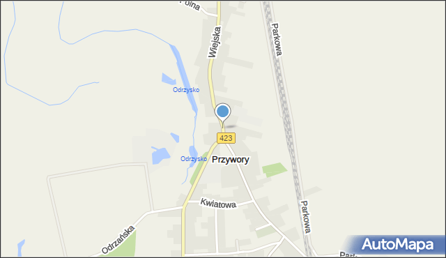 Przywory gmina Tarnów Opolski, Wiejska, mapa Przywory gmina Tarnów Opolski