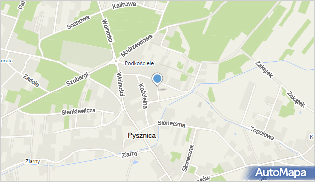 Pysznica, Wiejska, mapa Pysznica