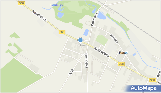 Racot, Wiśniowa, mapa Racot