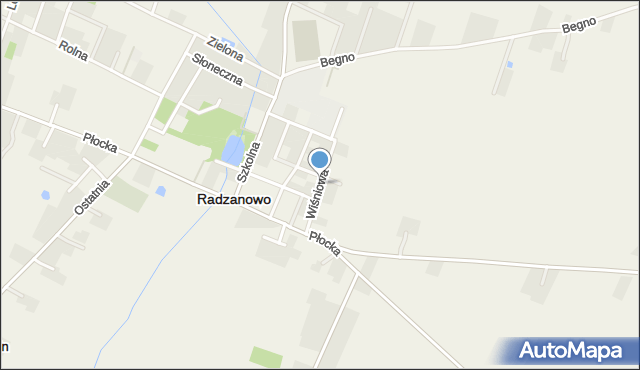 Radzanowo, Wiśniowa, mapa Radzanowo