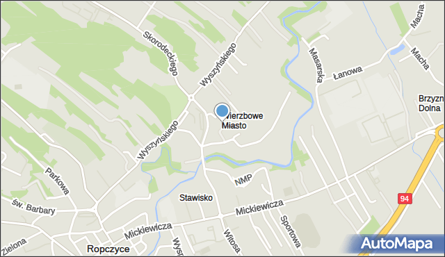 Ropczyce, Wierzbowe Miasto, mapa Ropczyce