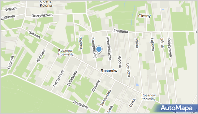 Rosanów, Wiatrakowa, mapa Rosanów