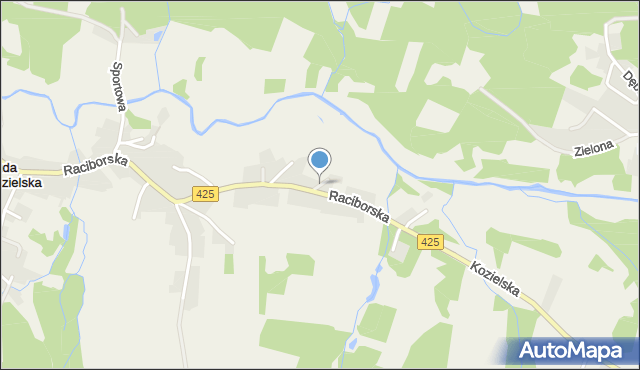 Ruda Kozielska, Wiśniowa, mapa Ruda Kozielska