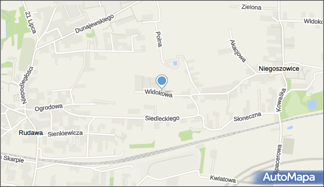 Rudawa gmina Zabierzów, Widokowa, mapa Rudawa gmina Zabierzów