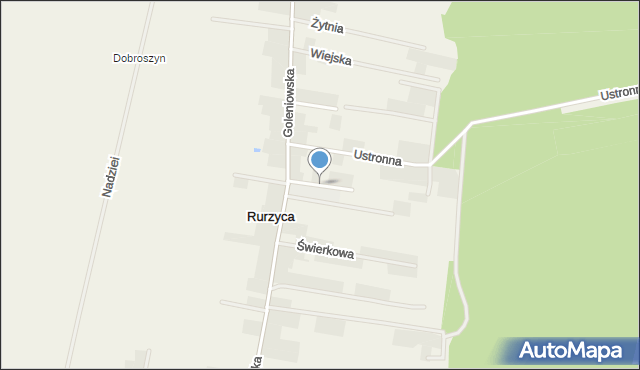 Rurzyca, Wiśniowa, mapa Rurzyca