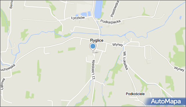 Ryglice, Wirtla, mapa Ryglice