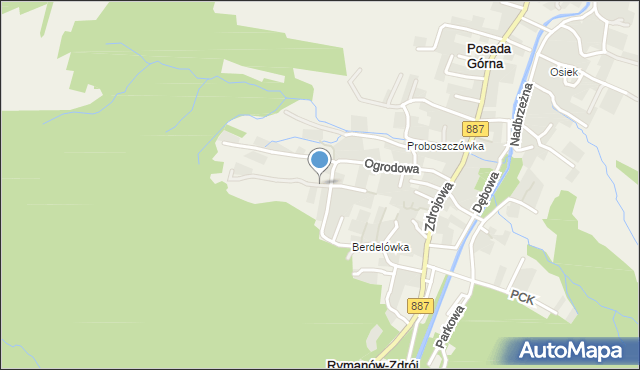 Rymanów-Zdrój, Widokowa, mapa Rymanów-Zdrój