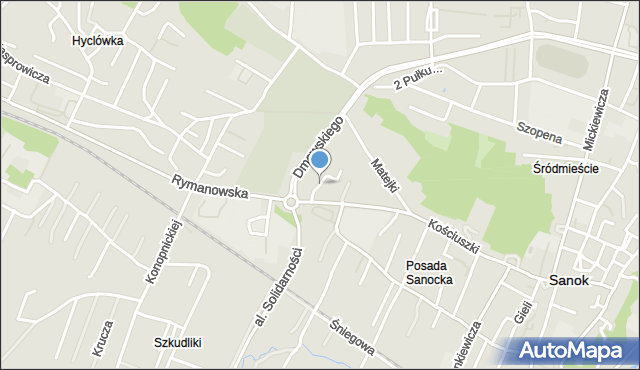 Sanok, Wiejska, mapa Sanok