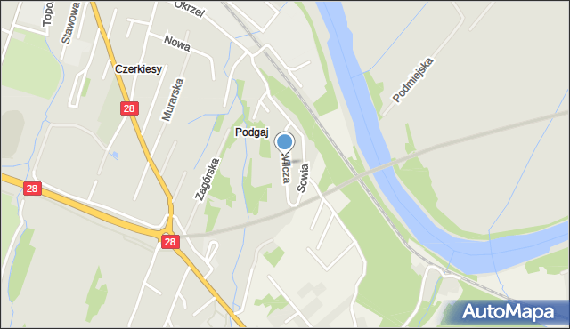 Sanok, Wilcza, mapa Sanok