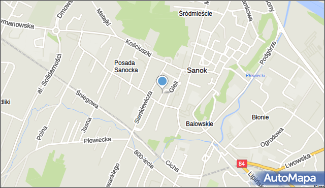 Sanok, Winna, mapa Sanok