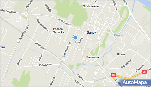 Sanok, Winna, mapa Sanok