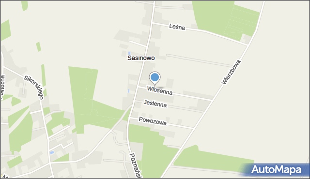 Sasinowo, Wiosenna, mapa Sasinowo