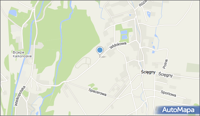 Ściegny, Widokowa, mapa Ściegny