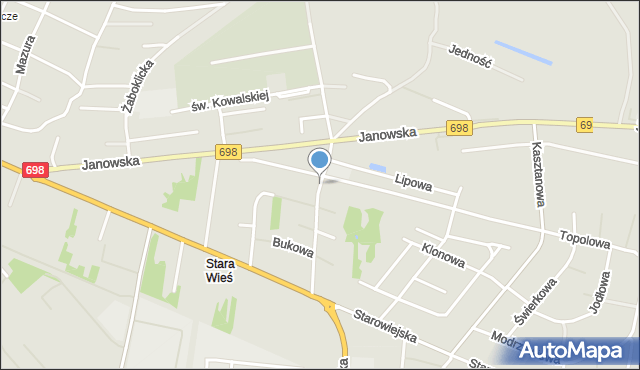 Siedlce, Wiązowa, mapa Siedlce