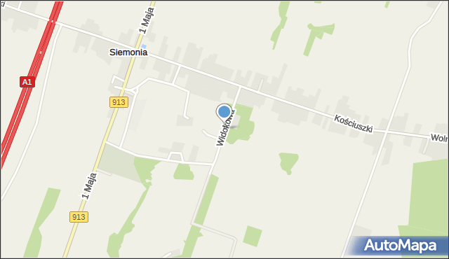 Siemonia, Widokowa, mapa Siemonia
