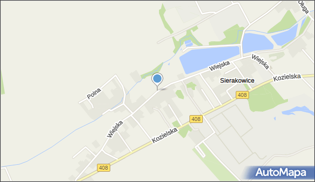 Sierakowice gmina Sośnicowice, Wiejska, mapa Sierakowice gmina Sośnicowice