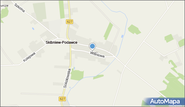 Skibniew-Podawce, Wiśniowa, mapa Skibniew-Podawce