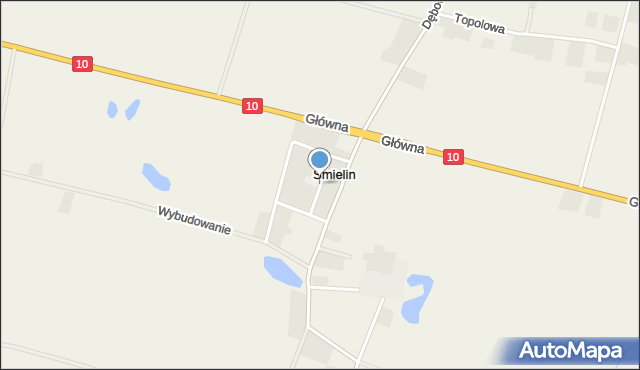 Śmielin, Wierzbowa, mapa Śmielin