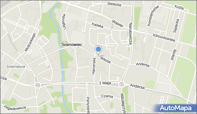 Sosnowiec, Witosa Wincentego, mapa Sosnowca
