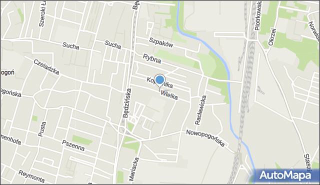 Sosnowiec, Wielka, mapa Sosnowca