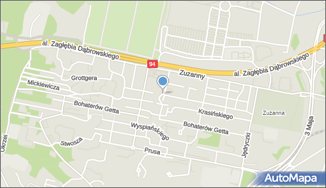 Sosnowiec, Wieczorka Aleksandra, mapa Sosnowca