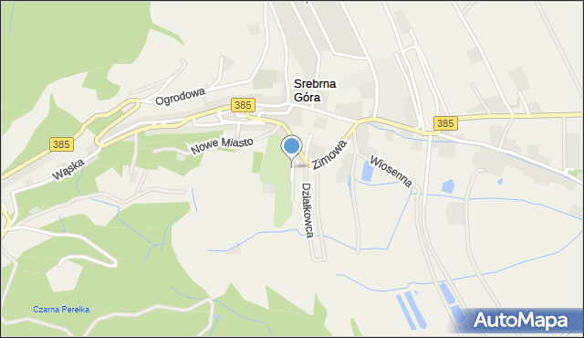 Srebrna Góra gmina Stoszowice, Widokowa, mapa Srebrna Góra gmina Stoszowice