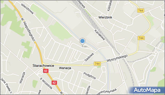 Starachowice, Wiklinowa, mapa Starachowic