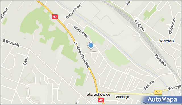 Starachowice, Wiśniowa, mapa Starachowic