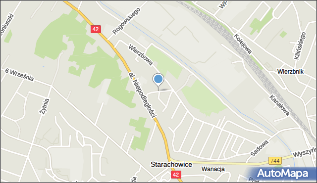 Starachowice, Wiśniowa, mapa Starachowic