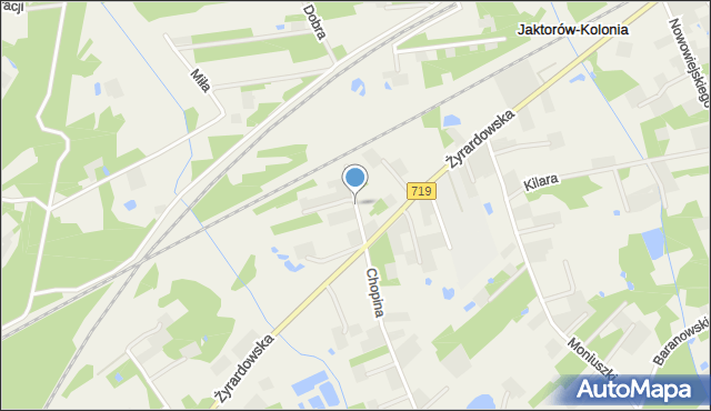 Stare Budy gmina Jaktorów, Wieniawskiego, mapa Stare Budy gmina Jaktorów